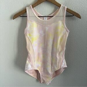 Lululemon Ivivva Girls Leotard Onsie Bodysuit Gym Ballet Pink Yellow 14